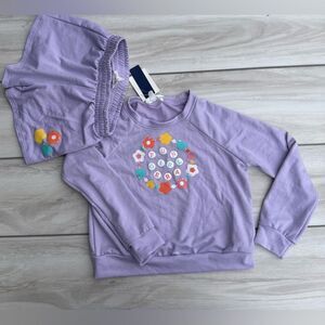 Crown of Hearts Crew + Short French Terry Set Purple XS NWT STITCH FIX